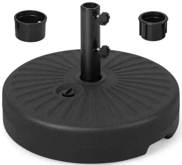 19.5 Inch Fillable Round Umbrella Base Stand for Yard Garden Poolside