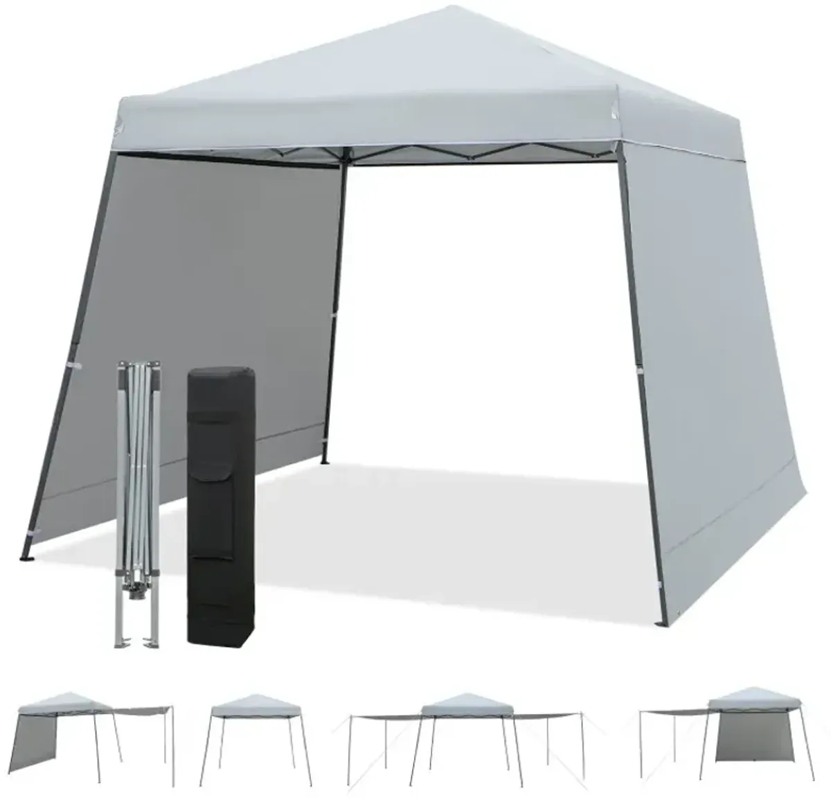 10x10 FT Instant Pop-up Canopy Folding Tent with Sidewalls and Awnings Outdoor