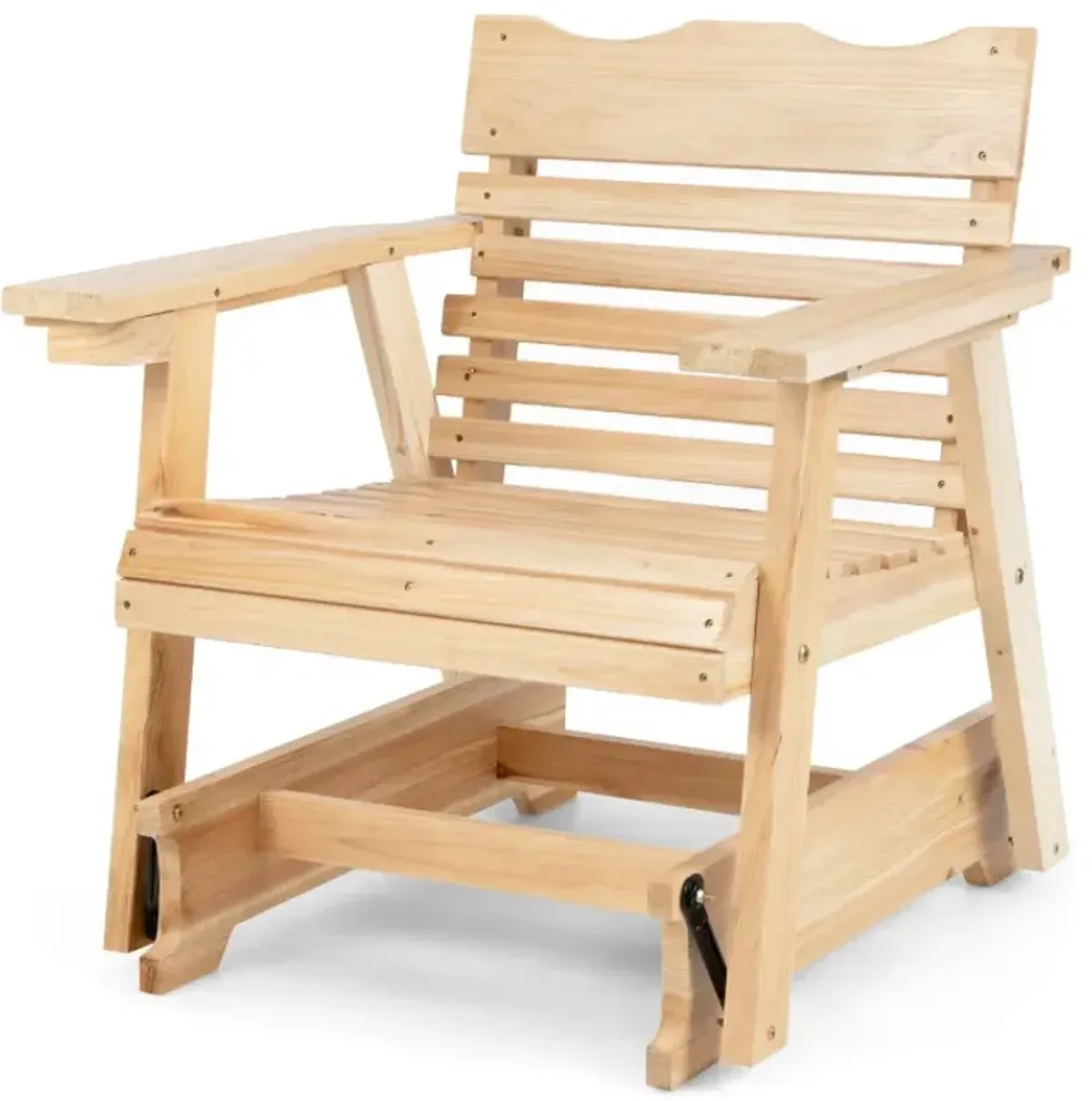 Outdoor Rocking Chair with High Back and Widened Armrests