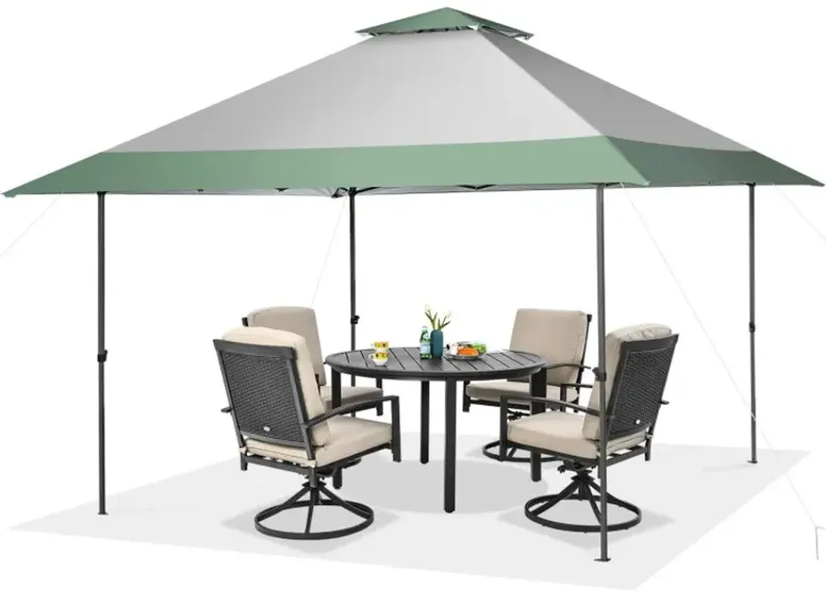 13 x 13 Feet Pop-Up Patio Canopy Tent with Shelter and Wheeled Bag