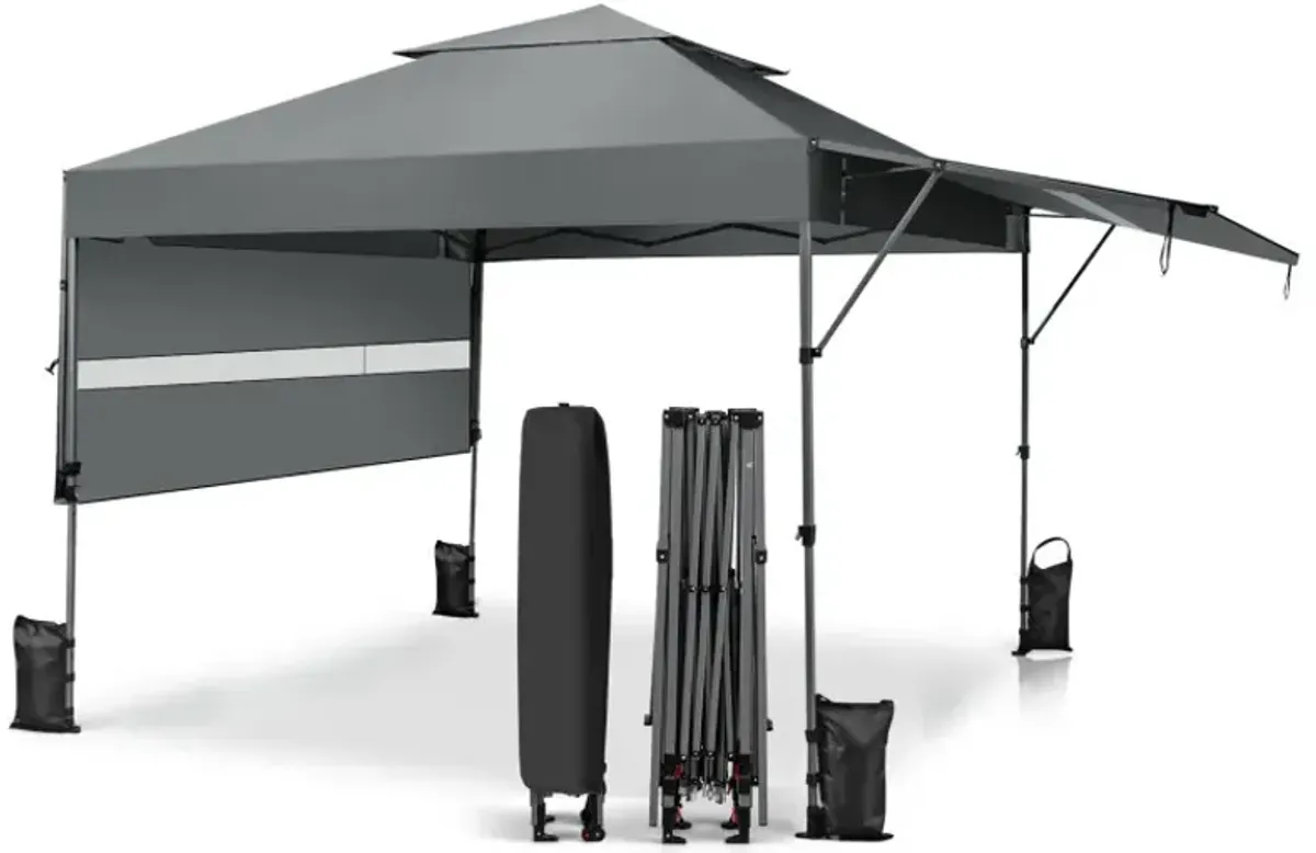 10 x 17.6 Feet Outdoor Instant Pop-up Canopy Tent with Dual Half Awnings