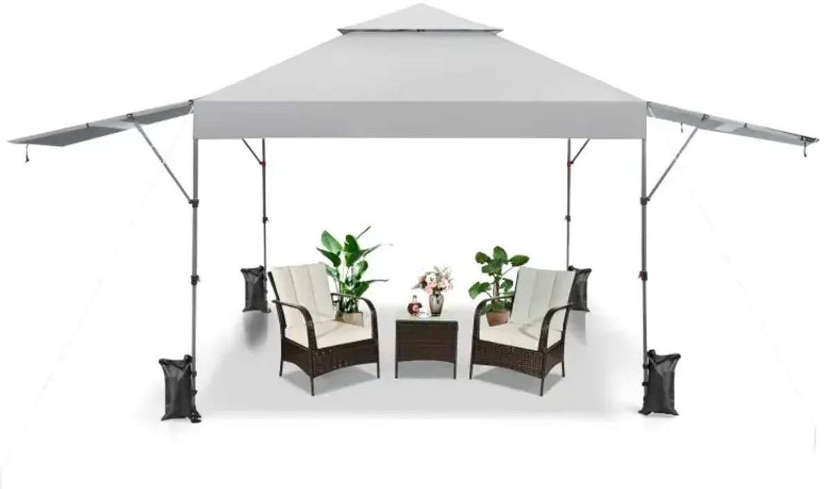 10 x 17.6 Feet Outdoor Instant Pop-up Canopy Tent with Dual Half Awnings