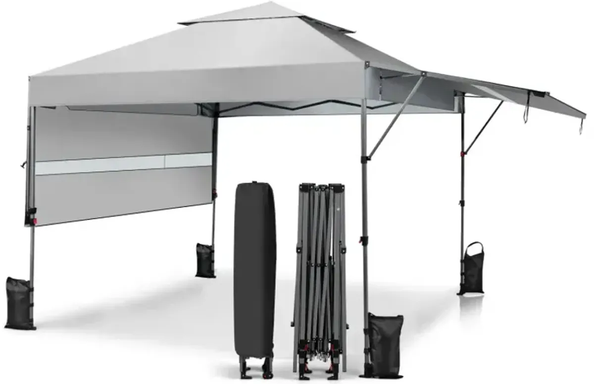 10 x 17.6 Feet Outdoor Instant Pop-up Canopy Tent with Dual Half Awnings