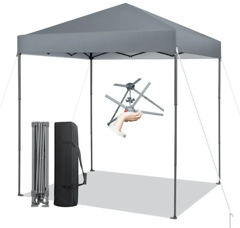 6.6 x 6.6 Feet Outdoor Pop-up Canopy Tent with UPF 50+ Sun Protection