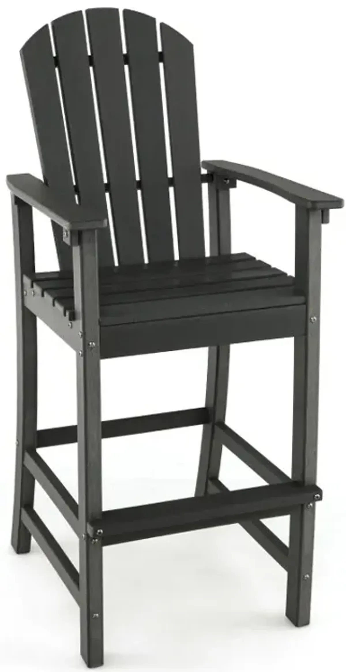 30 Inches Counter Height Outdoor HDPE Bar Stool with Armrests and Footrest