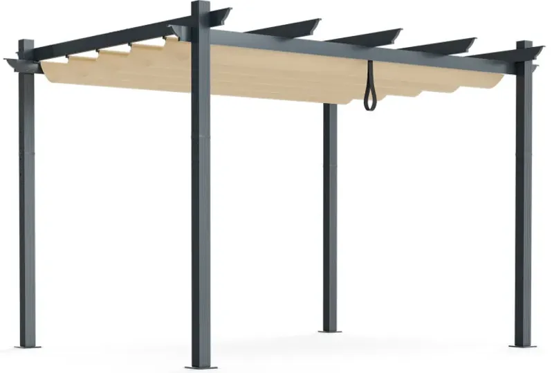 10 x 12 Feet Outdoor Aluminum Retractable Pergola Canopy Shelter Grape Trellis