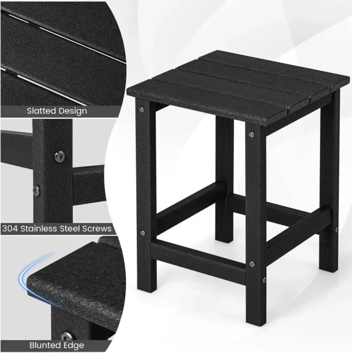 14 Inch Square Weather-Resistant Adirondack Side Table