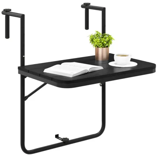 Folding Hanging Table with 3-Level Adjustable Height for Patio Balcony