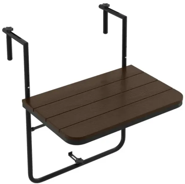 Folding Hanging Table with 3-Level Adjustable Height for Patio Balcony
