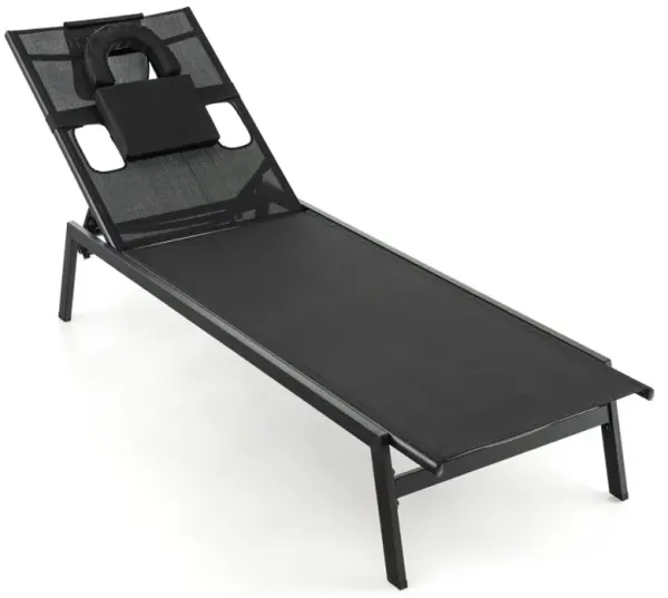 Patio 5-Position Adjustable Sunbathing Lounge Chair Tanning Chair