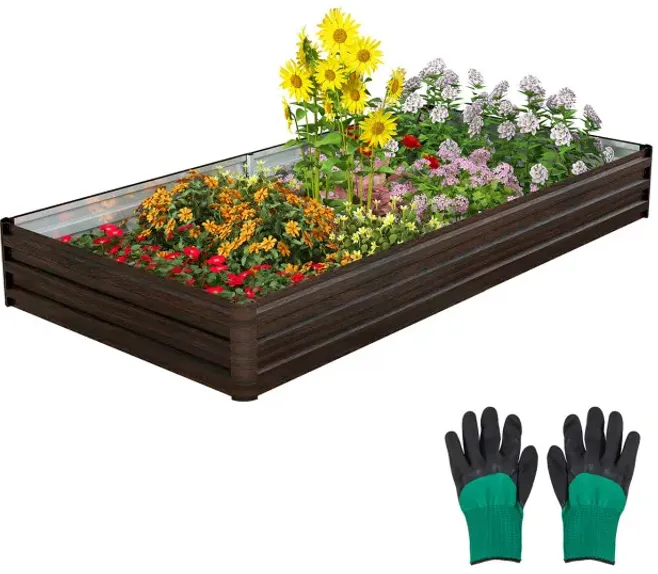 Large Outdoor Metal Planter Box for Vegetable Fruit Herb Flower