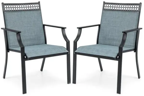 Patio Chairs Set of 2 with All Weather Breathable Fabric
