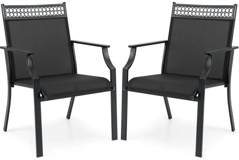 Patio Chairs Set of 2 with All Weather Breathable Fabric