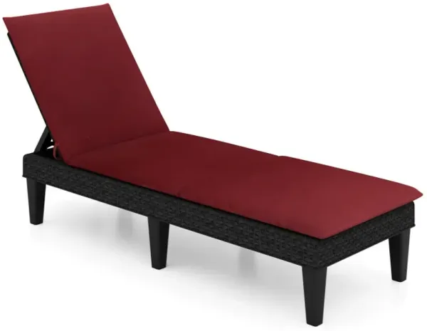 Patio Lounge Chair 3-Position Adjustable Backrest and Cushion