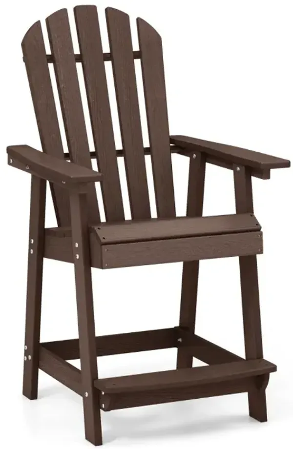 HDPE Patio Chair with Armrest and Footrest for Indoor Outdoor