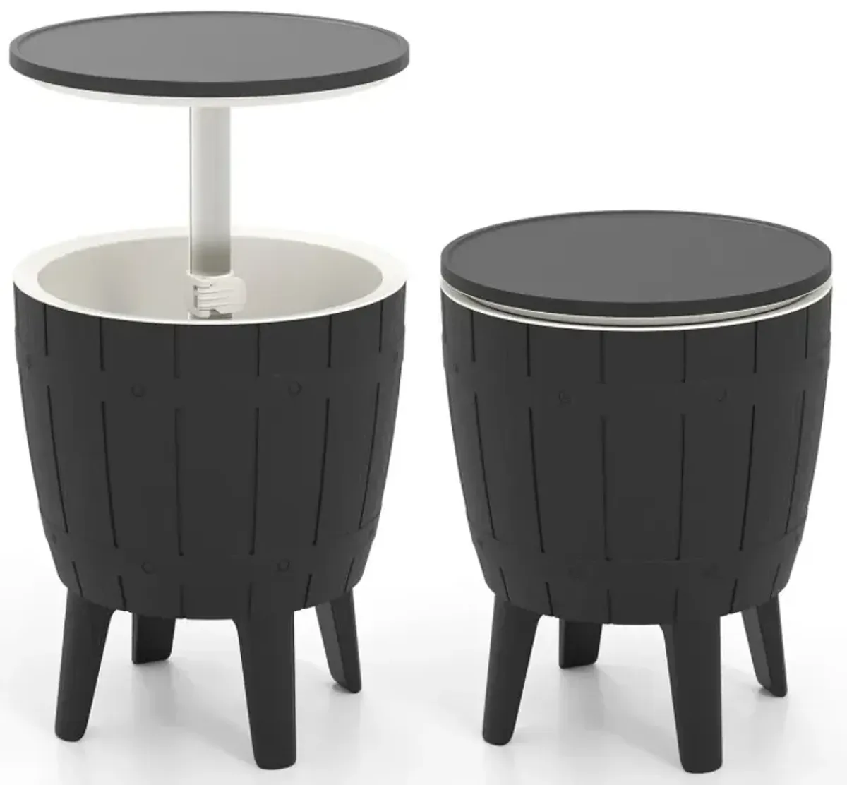 10 Gallon Cooler Bar Table Outdoor Coffee Table Ice Bucket with Telescopic Tabletop for Beer and Wine