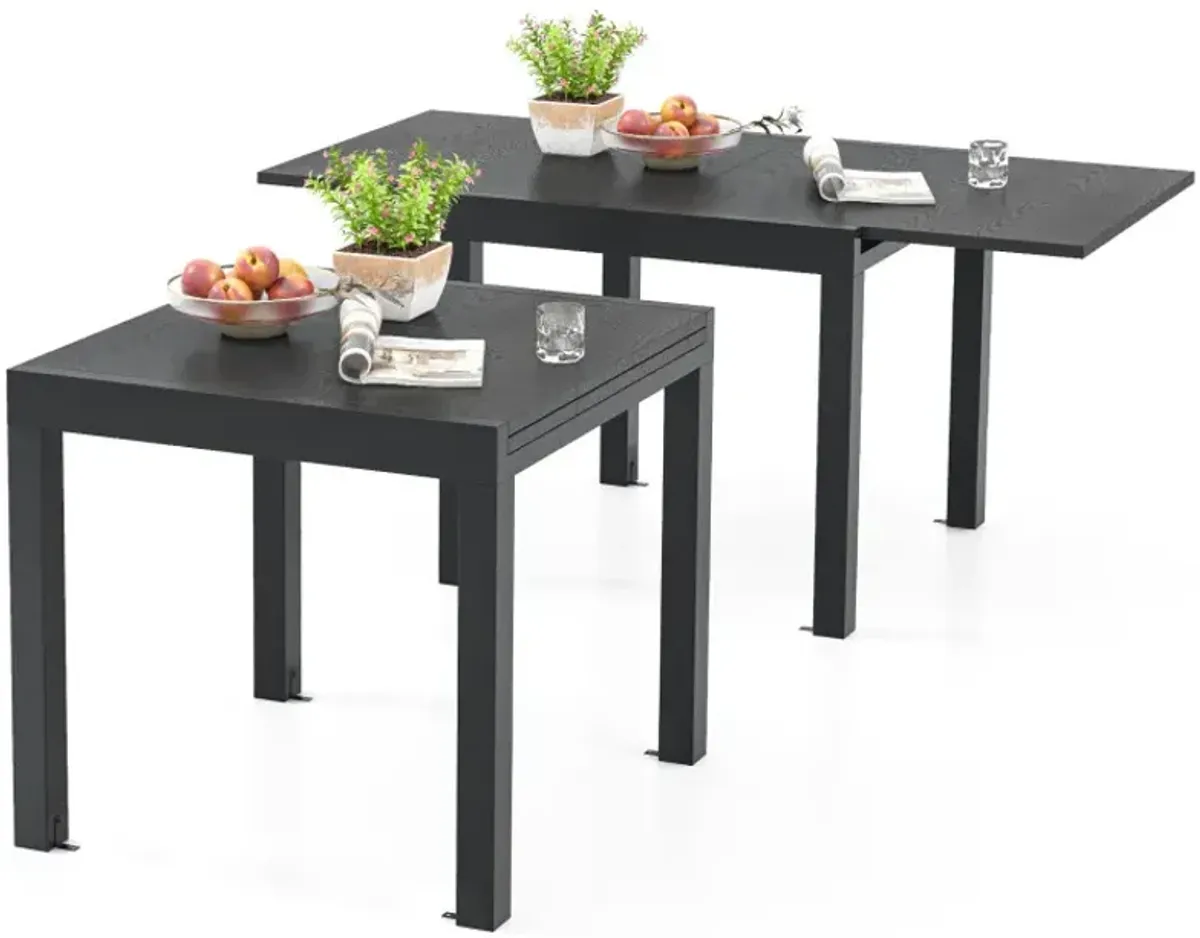31.5 inches-63 inches Adjustable Patio Expandable Dining Table for 4-6 Person