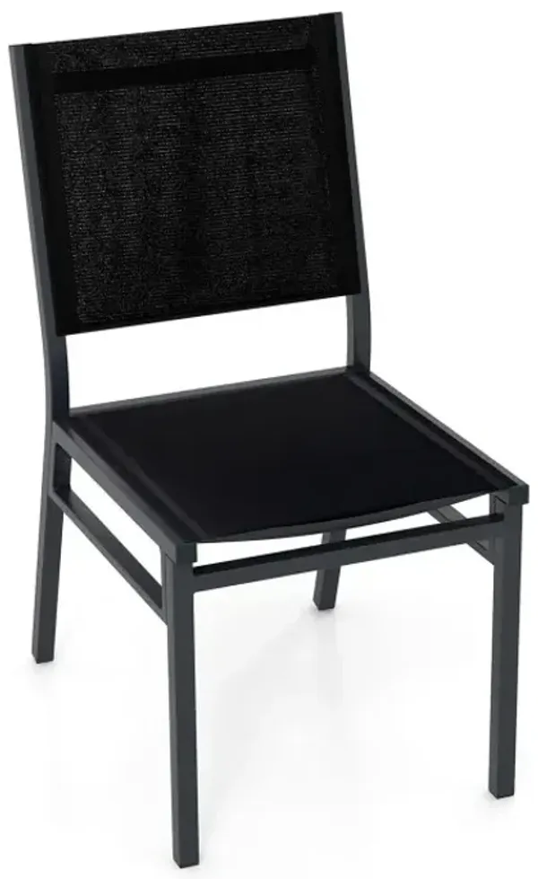 Outdoor Dining Chairs with Breathable Seat and Backrest for Backyard Porch Poolside
