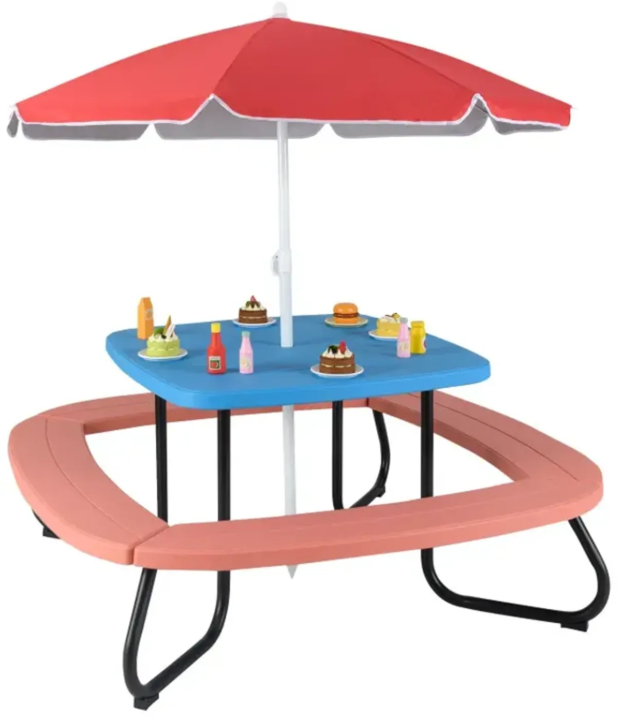 Toddler Outdoor Activity Table with Adjustable and Collapsible Umbrella