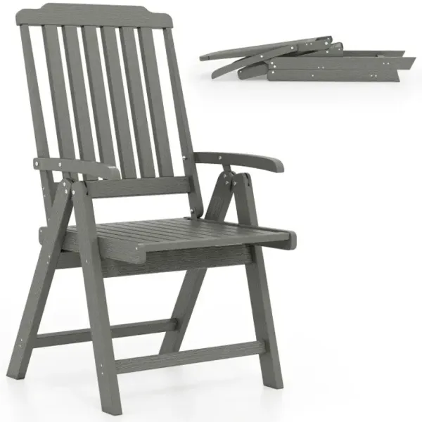 Foldable Patio Chair All-Weather HDPE Outdoor Dining Chair with Armrest
