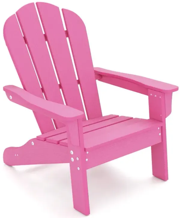 All-Weather HDPE Kid's Adirondack Chair with with High Backrest and Armrests