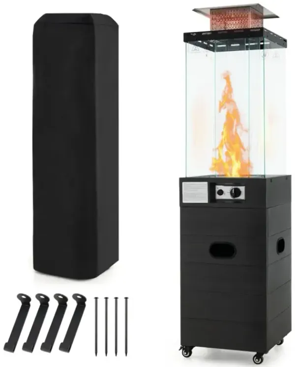 40000 BTU Patio Heater Outdoor Propane Gas Heater with Cover and Wheels