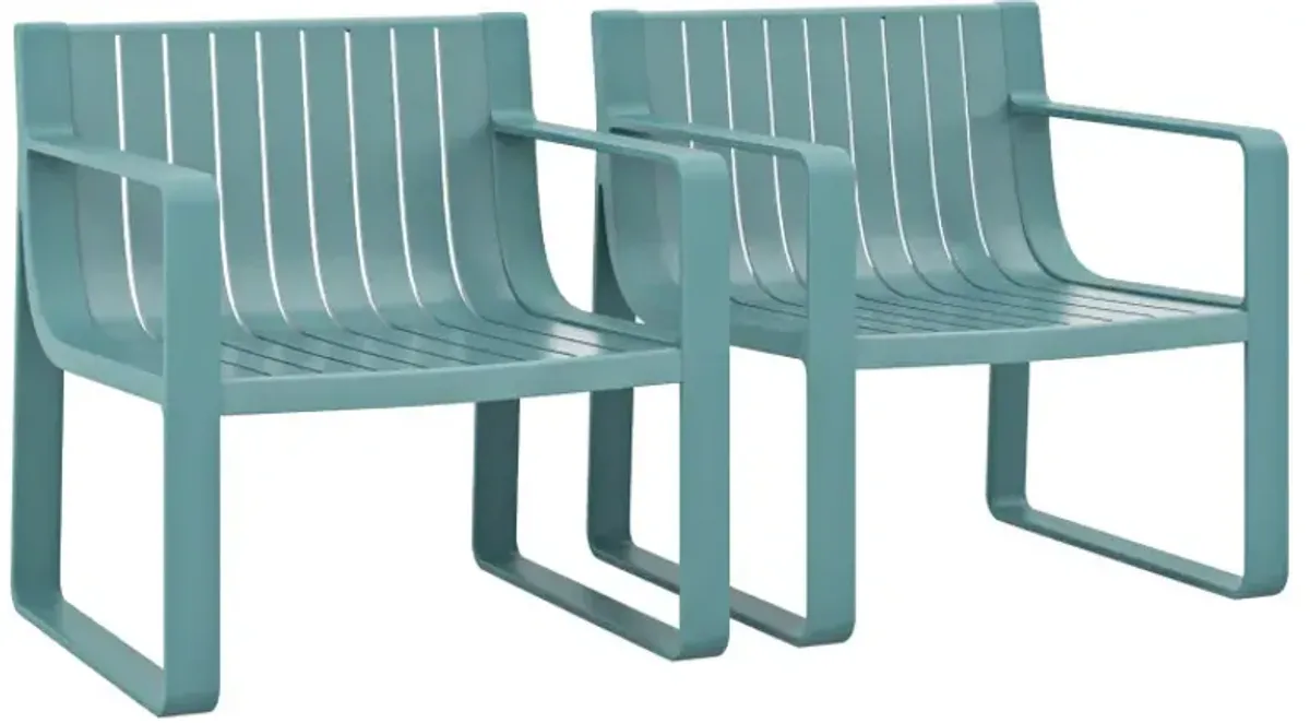 Patio Chairs Set of 2 with Curved Backrests and Seats