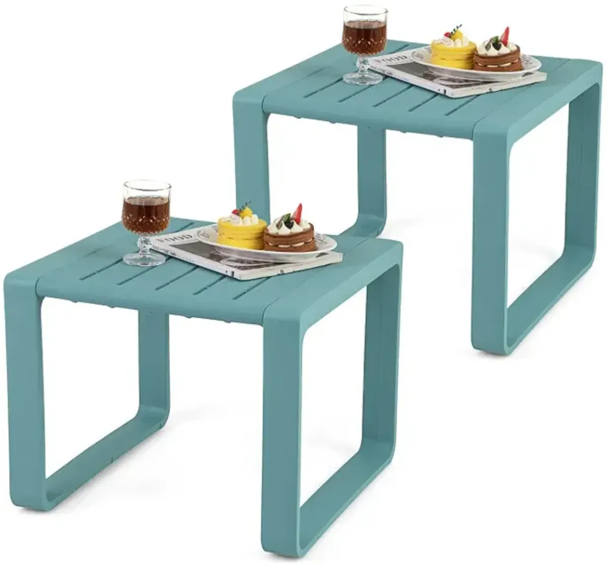 Weather Resistant Adirondack Outdoor Side Table Set of 2