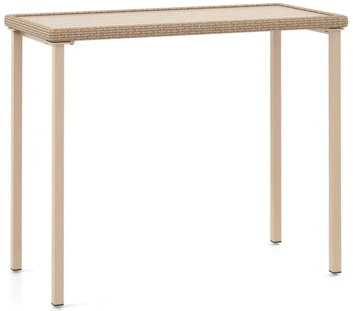 Outdoor Patio Bar Table Heavy Duty Rectangle Metal Frame