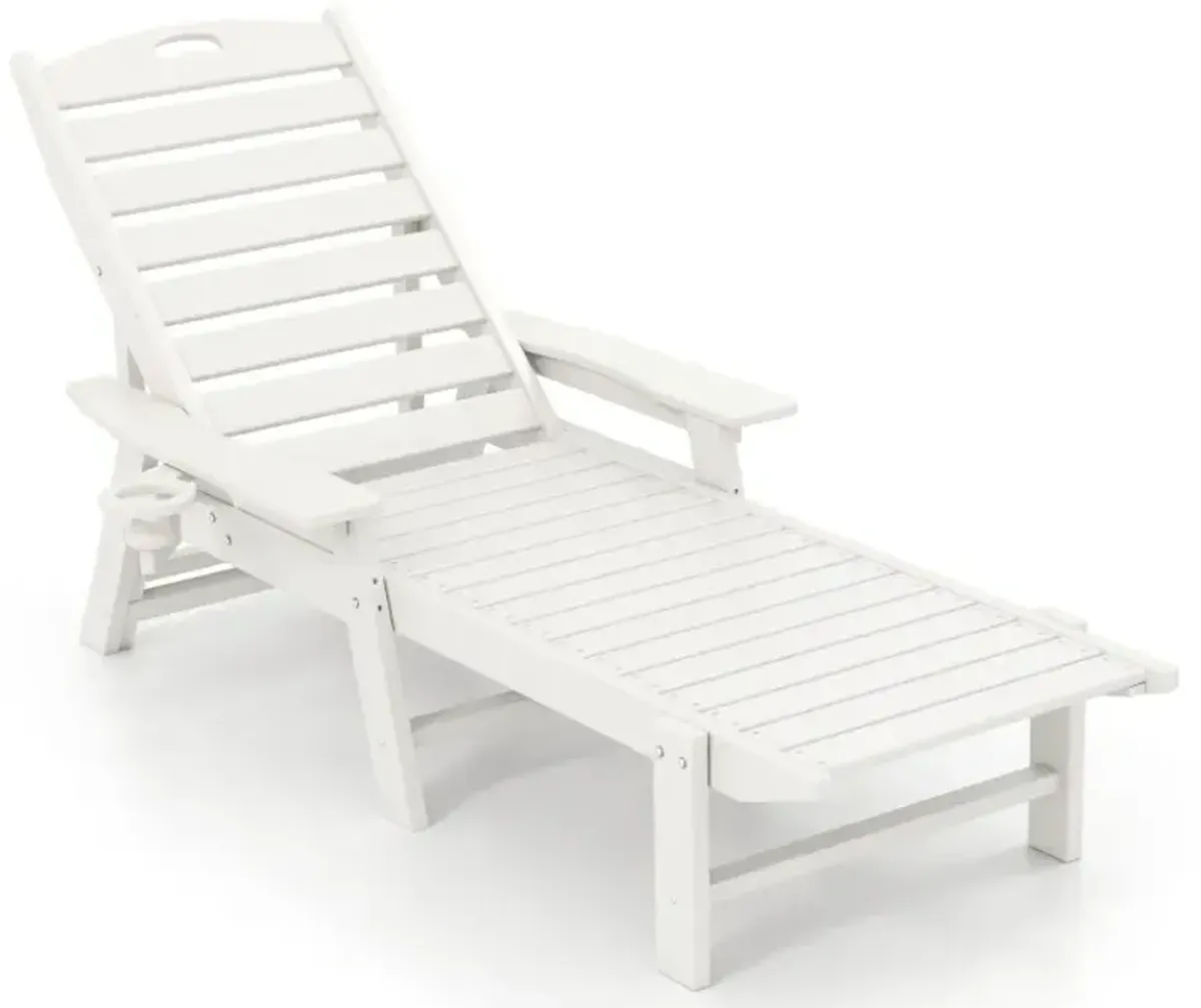 Patio Chaise Lounge Chair with 4 Position Backrest