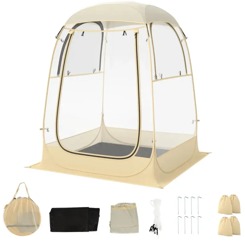 Instant Pop up Sports Tent with Carrying Bag and Floor Mat for 1-2/5-6 People