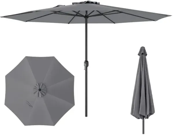 12 Feet Patio Umbrella with Crank Handle and 8 Sturdy Ribs