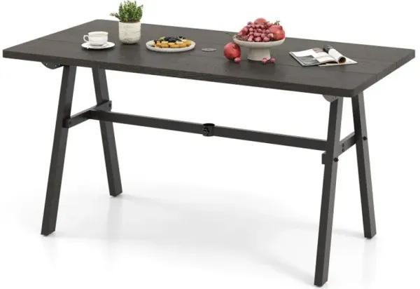 Outdoor Dining Tale for 6 with 1.93 Inch Umbrella Hole for Garden