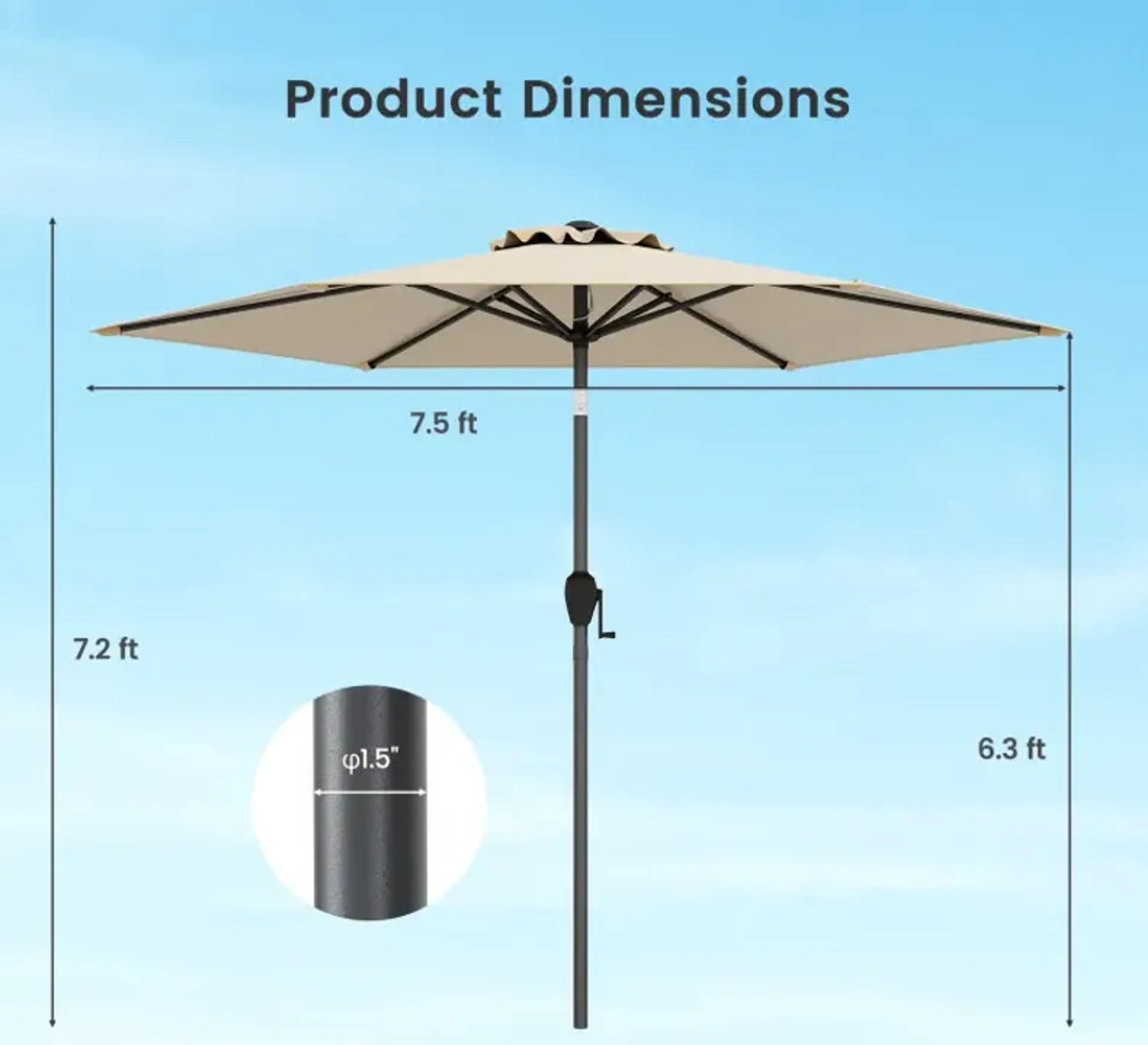 10 sunbrella patio umbrella 10ft Round Offset Cantilever Sunbrella Patio Umbrella | Wind & Mold  Resistant | Easy Tilt & Rotate