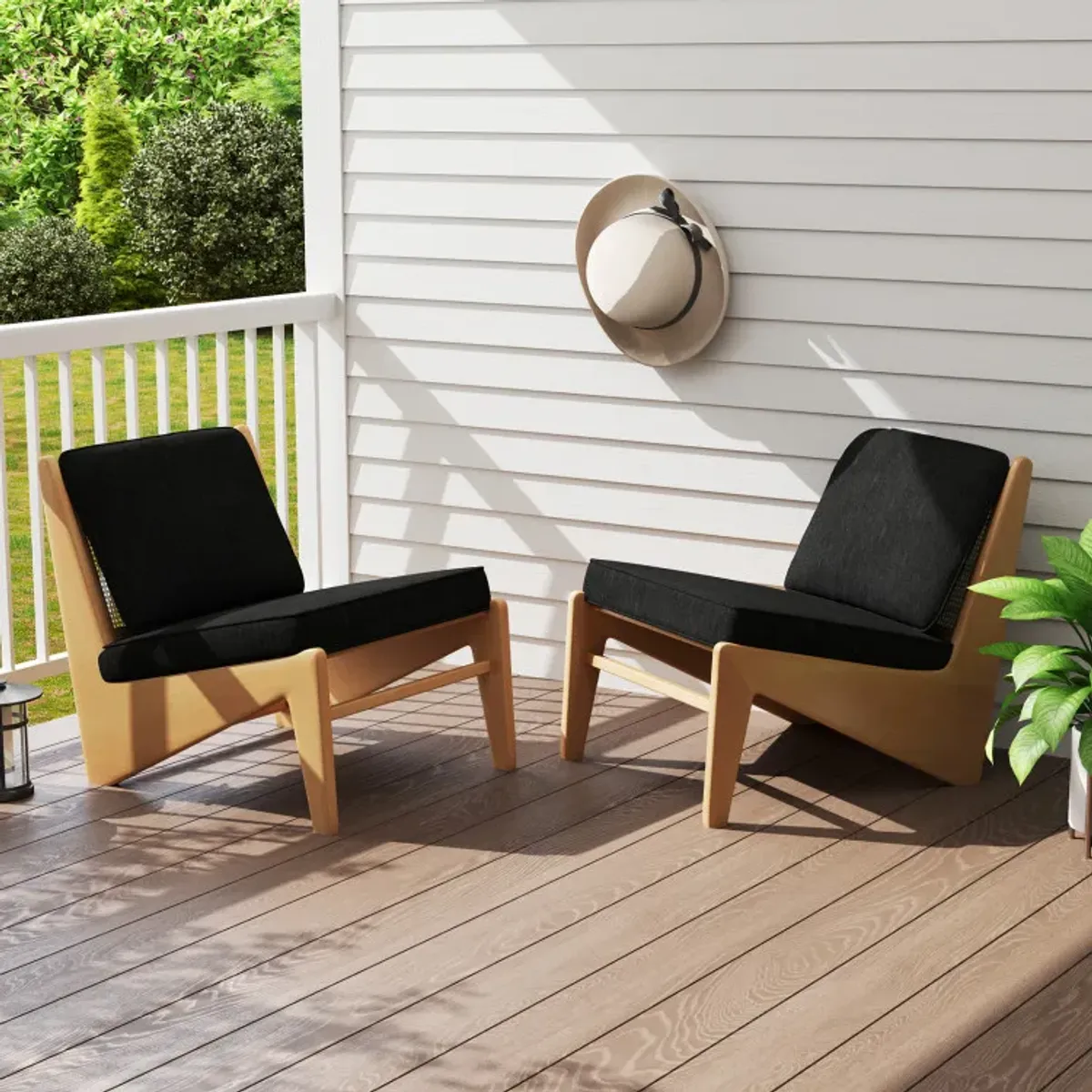 Outdoor Patio Cushion Set with Removable Covers