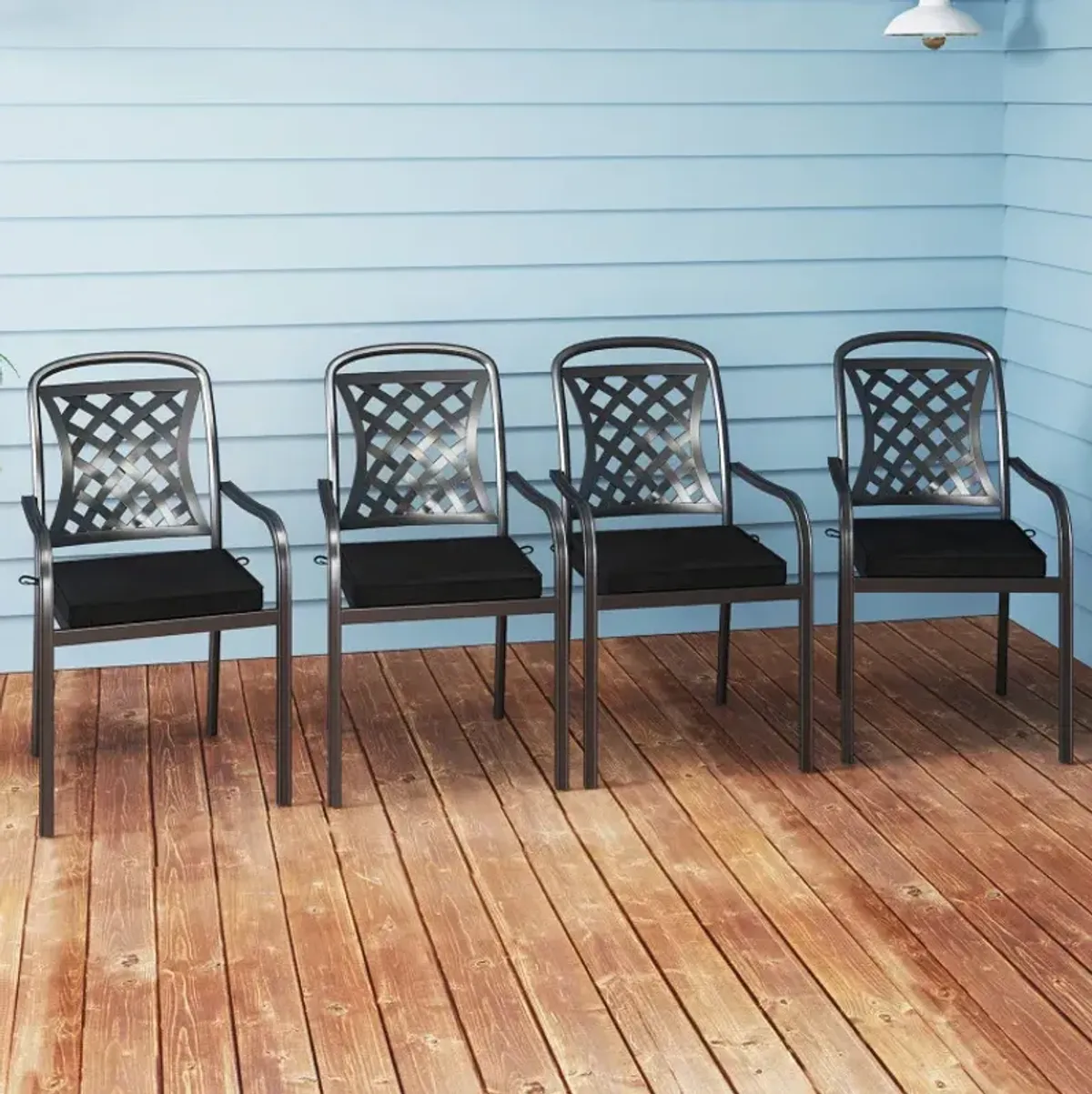 Outdoor Chair Cushion Set of 2 Waterproof Fade-Resistant Olefin Seat Cushions