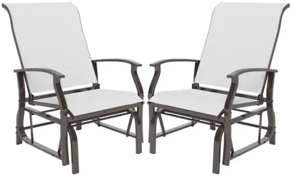 Outdoor Glider Chairs Set of 2 with Ergonomic Backrest and Seat