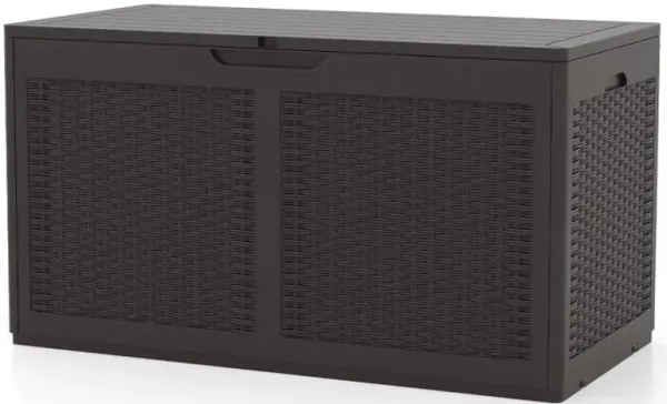 100 Gallon Resin Deck Box Outdoor Waterproof Storage Bench