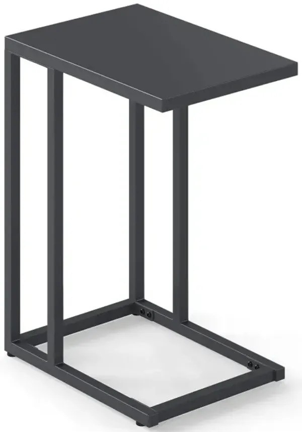 C-Shaped Side Table with Adjustable Foot Pads for Living Room Bedroom