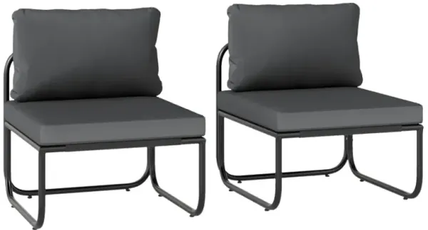 Outdoor Patio Chairs Set of 2 with Removable Cushions and Adjustable Foot Pads
