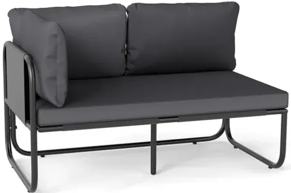 Patio Loveseat Sofa Couch with Removable Pillows and Seat Cushion