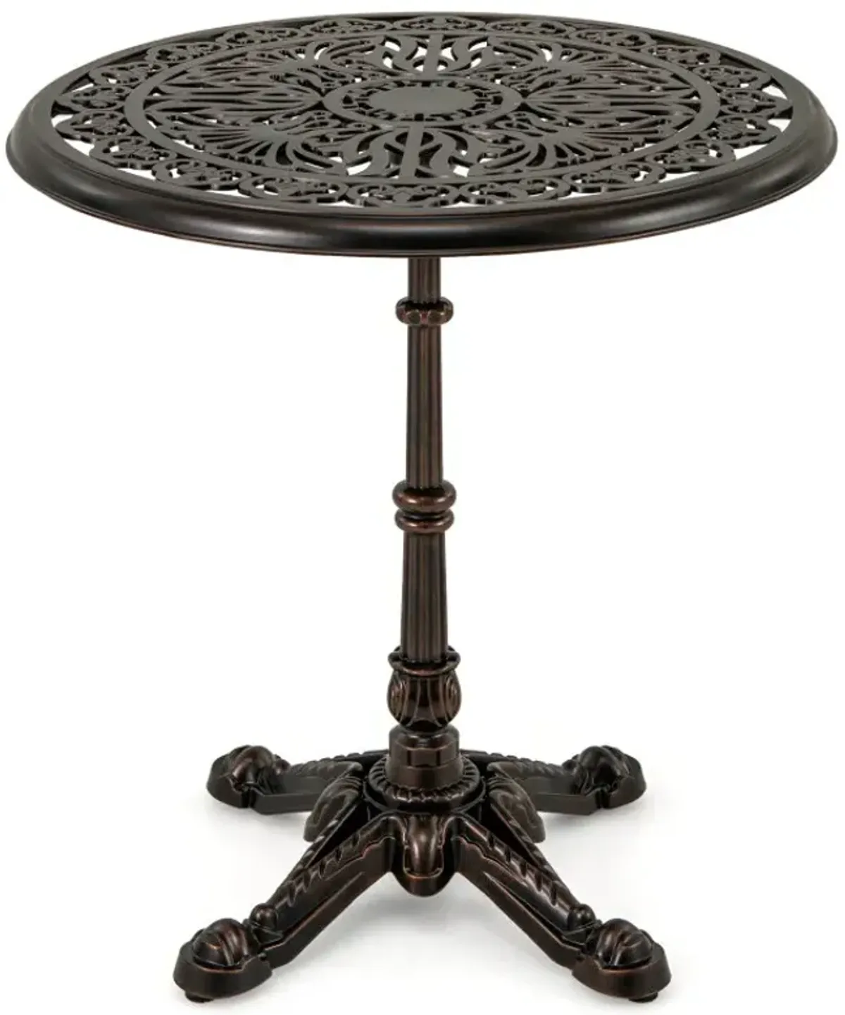 27Inch Round Cast Aluminum Patio Bistro Table with Hollow Top