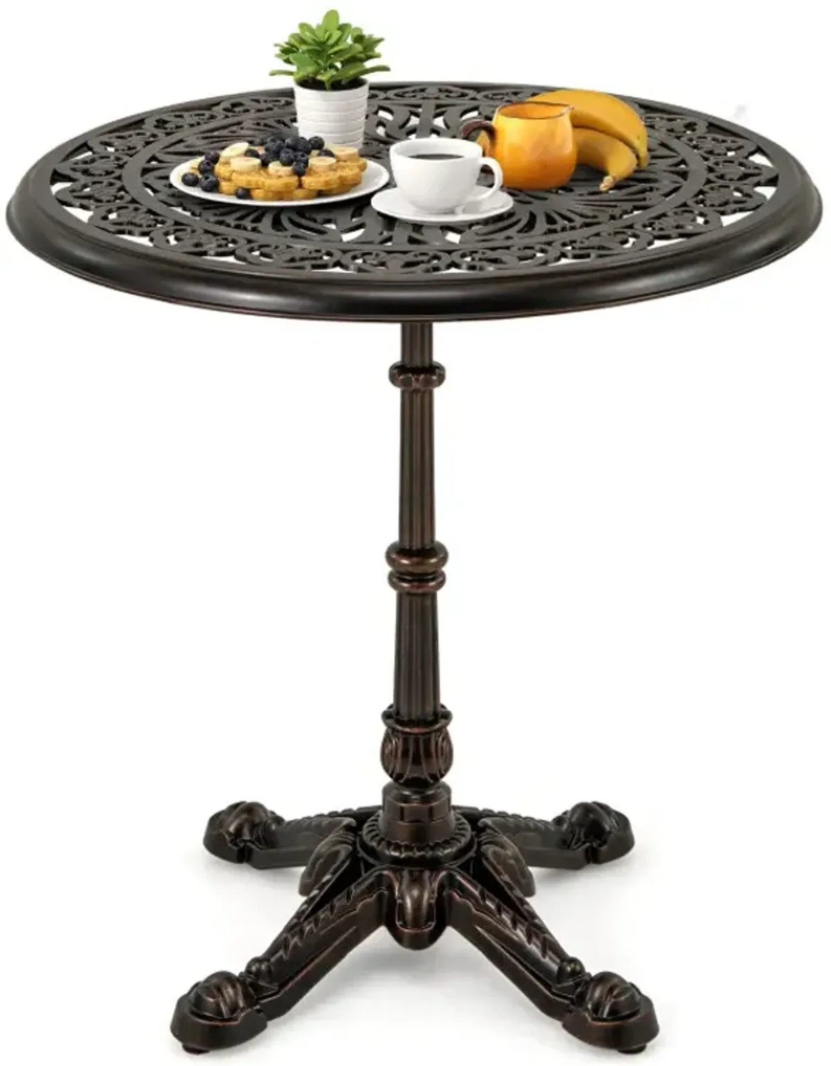27Inch Round Cast Aluminum Patio Bistro Table with Hollow Top