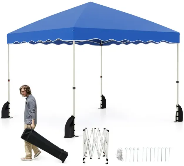 Foldable 10 X 10 Feet Pop up Canopy Tent with Wheeled Bag