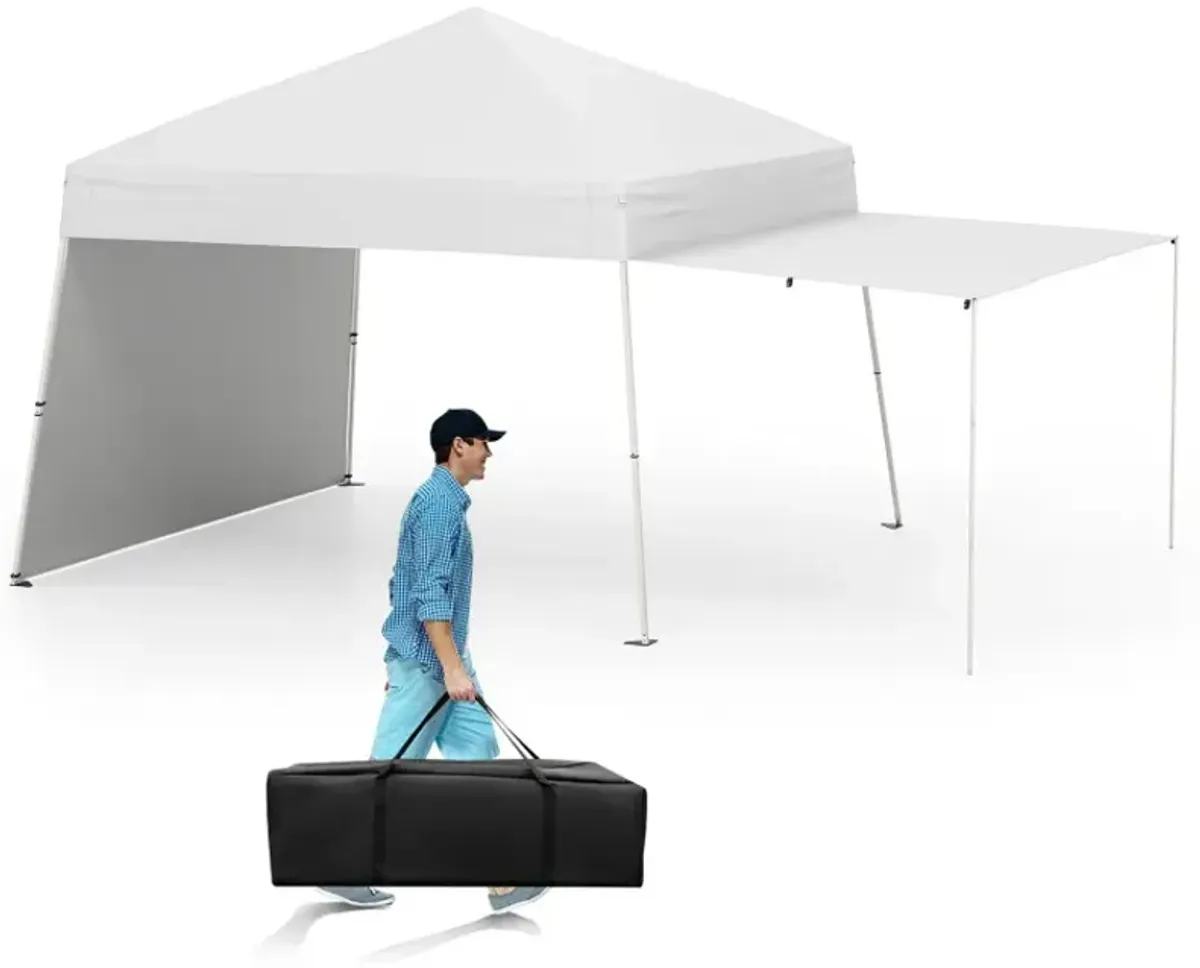 14 x 9.2 Feet Pop up Canopy Tent with 2 Convertible Sidewalls to Awning and Stakes