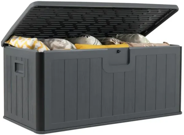 100 Gallon Large Deck Box with Lockable Lid for Patio