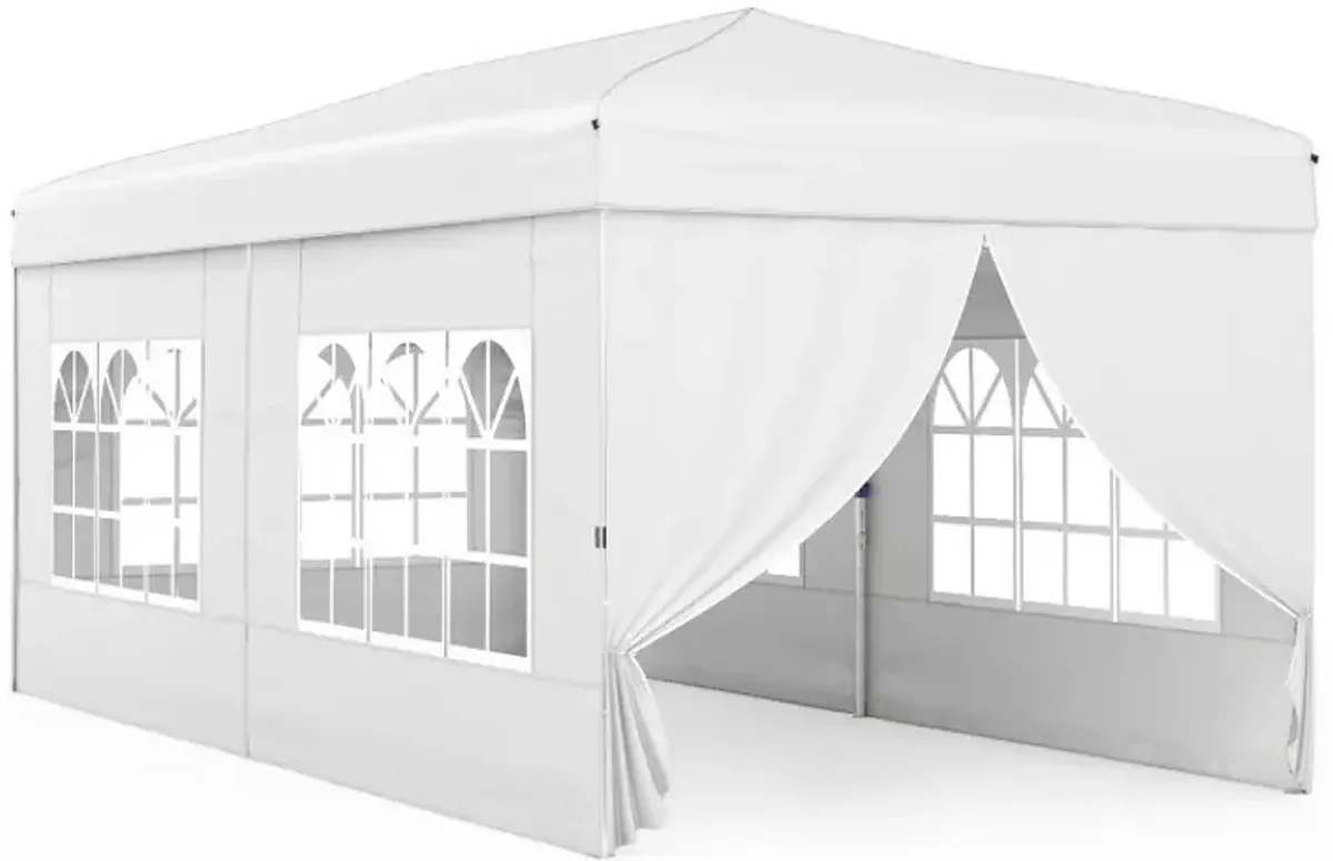 10 X 20 Feet Pop up Canopy Tent Instant Setup with 6 Sidewalls