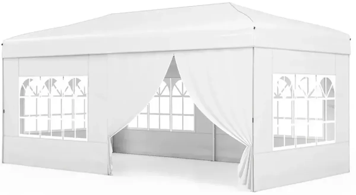 10 X 20 Feet Pop up Canopy Tent Instant Setup with 6 Sidewalls