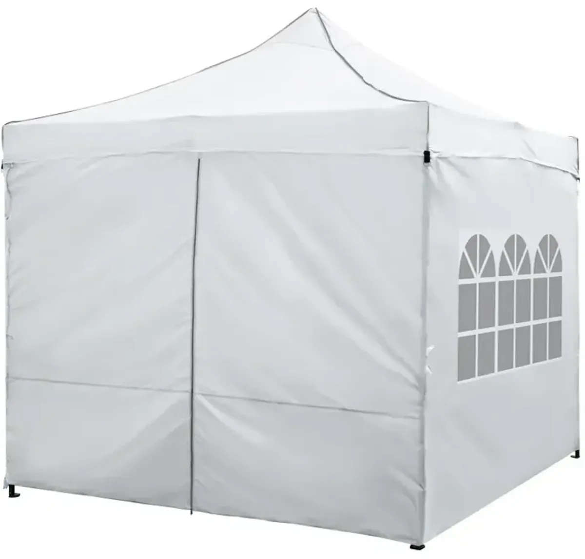10 x 10 FT Pop up Canopy Tent with 4 Removable Sidewalls and Wheeled Bag