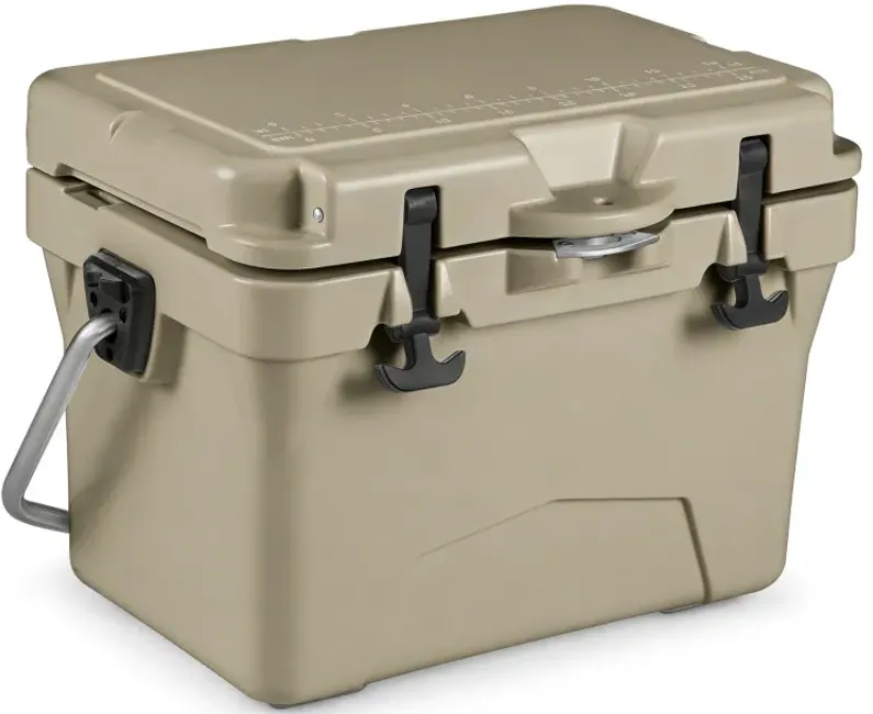 20 Quart Portable Hard Cooler with Built-in Ruler and Bottle